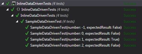 Inline Data Driven Tests Sample